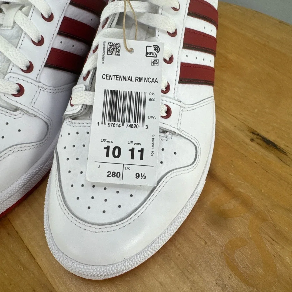 Adidas Centennial RM NCAA Indiana Hoosiers Mens Size 10 Sneakers Shoes White NEW
